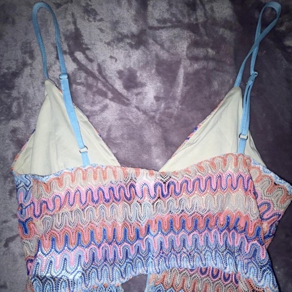y2k 2000s hippie h&m multicolored tied tank top ! size s - Picture 2 of 2